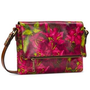 🩷NWTS! Patricia Nash Leather Corfu Crossbody Bouganvillea